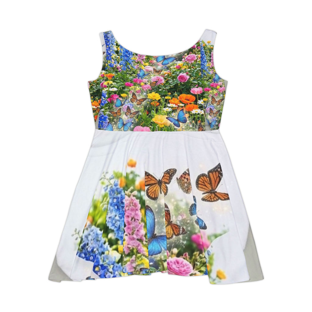 Butterfly Garden Skater Dress — Floral All-Over Print