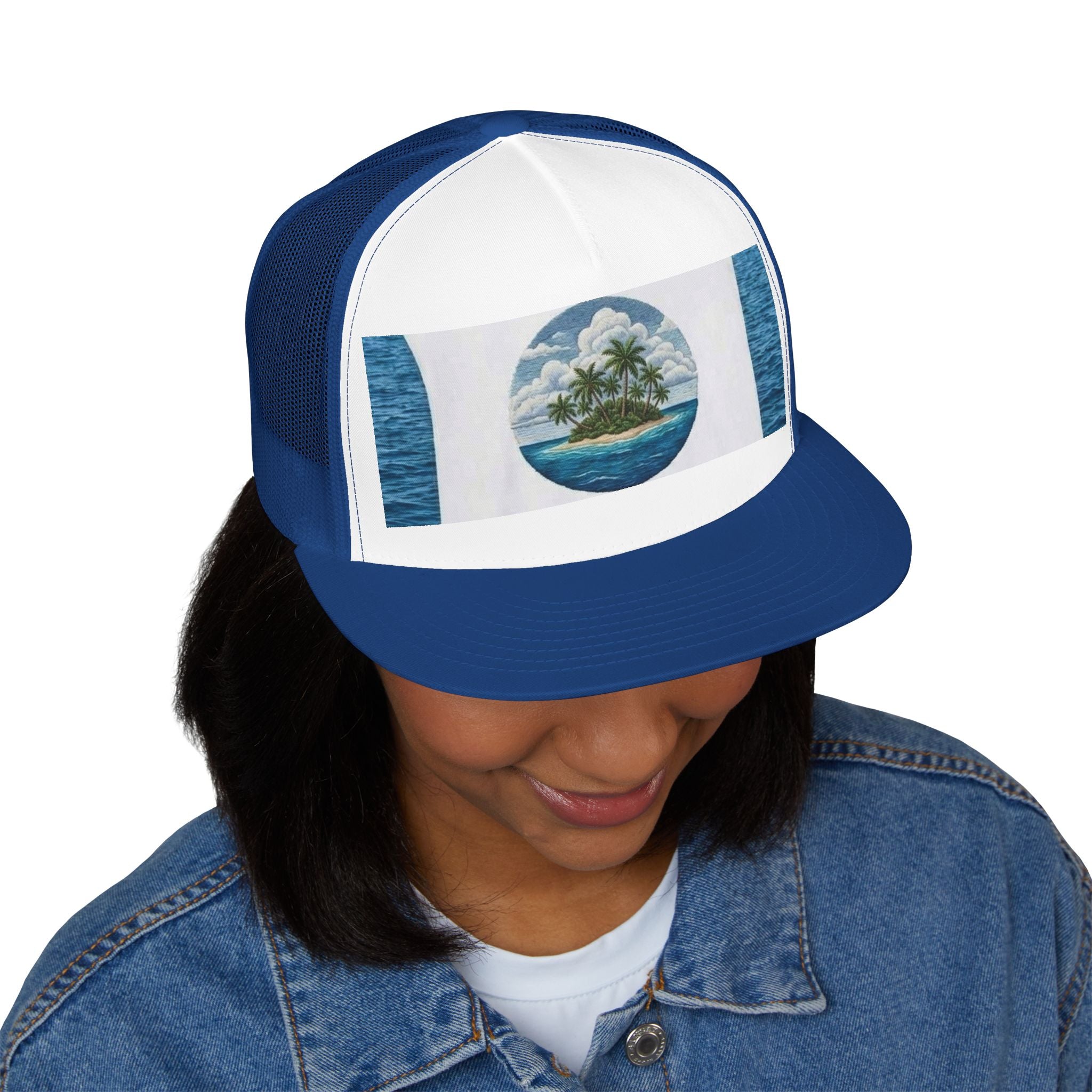 Island Paradise Trucker Cap — Tropical Beach Snapback