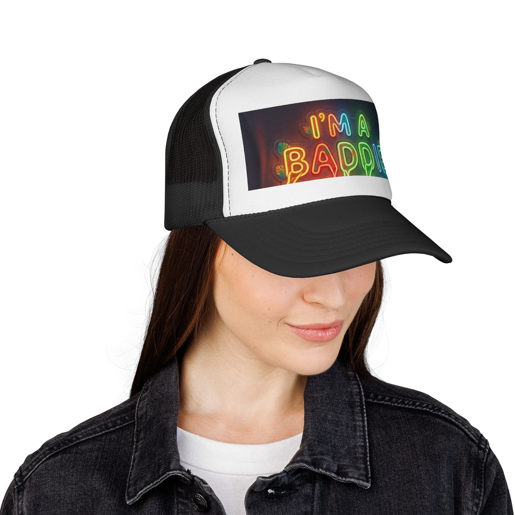 Trucker Cap — "I'm a Baddie" Neon Sign Graphic