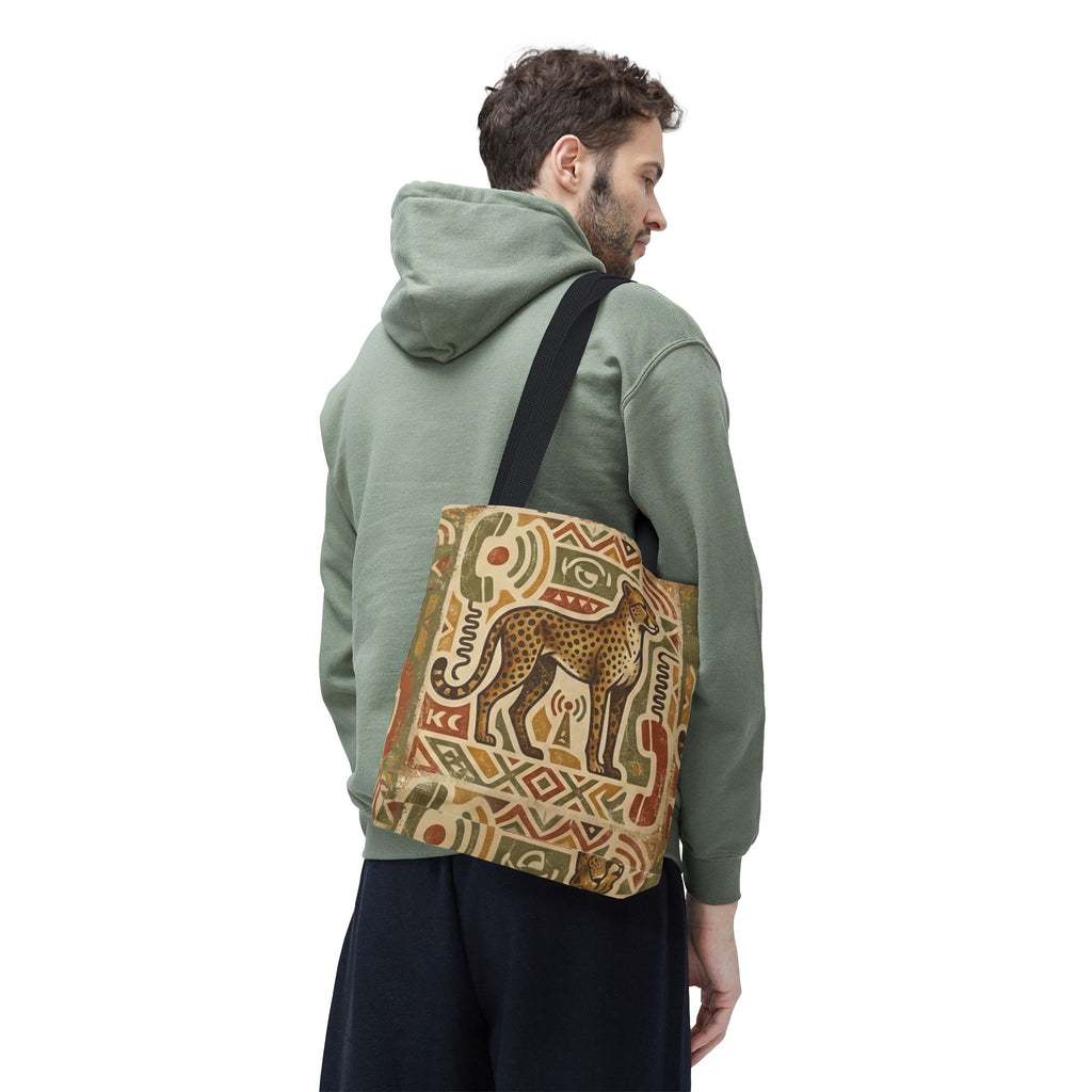 Cheetah Tribal Print Tote Bag — Vintage African-Inspired Print All-Over Tote Printify