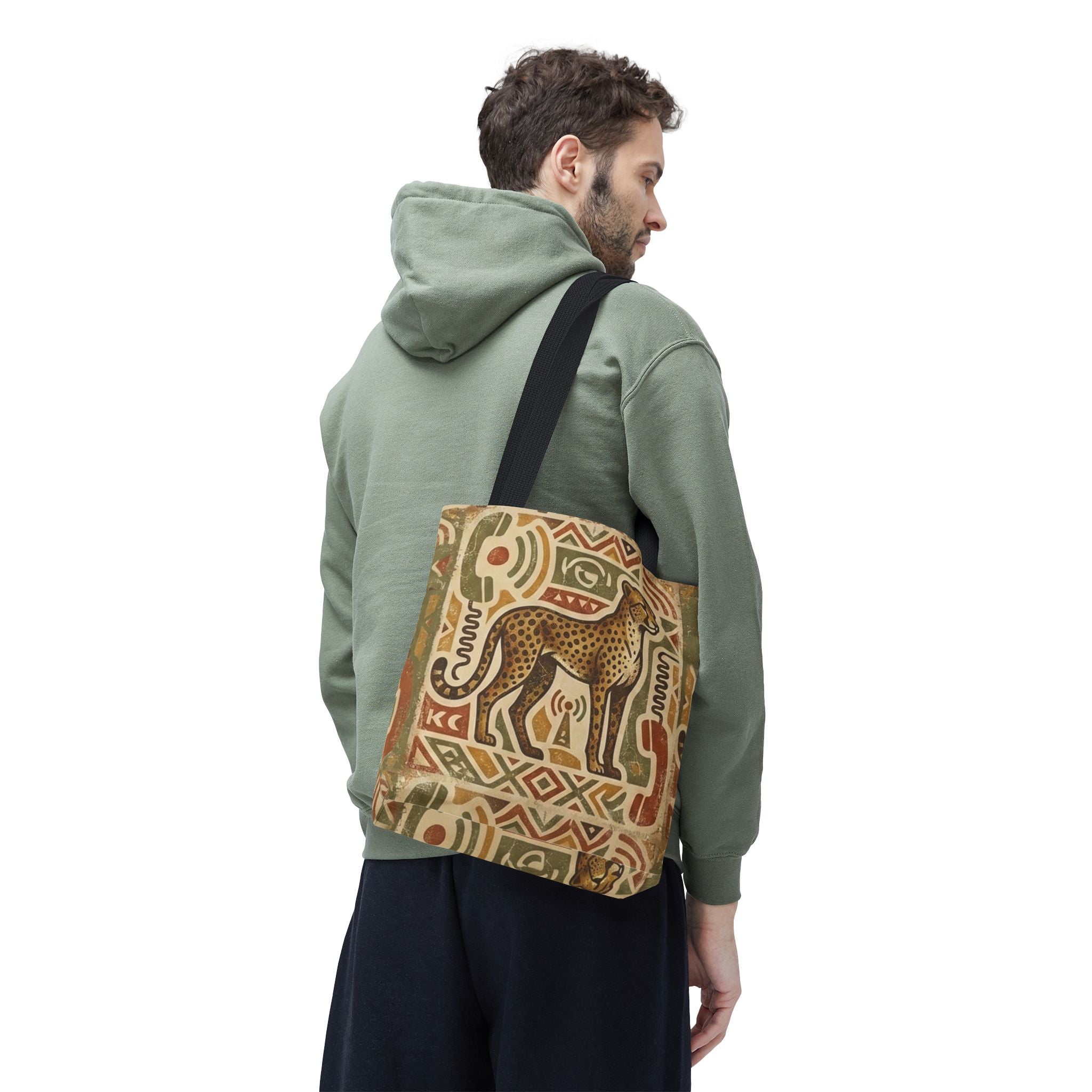 Cheetah Tribal Print Tote Bag — Vintage African-Inspired Print All-Over Tote Printify