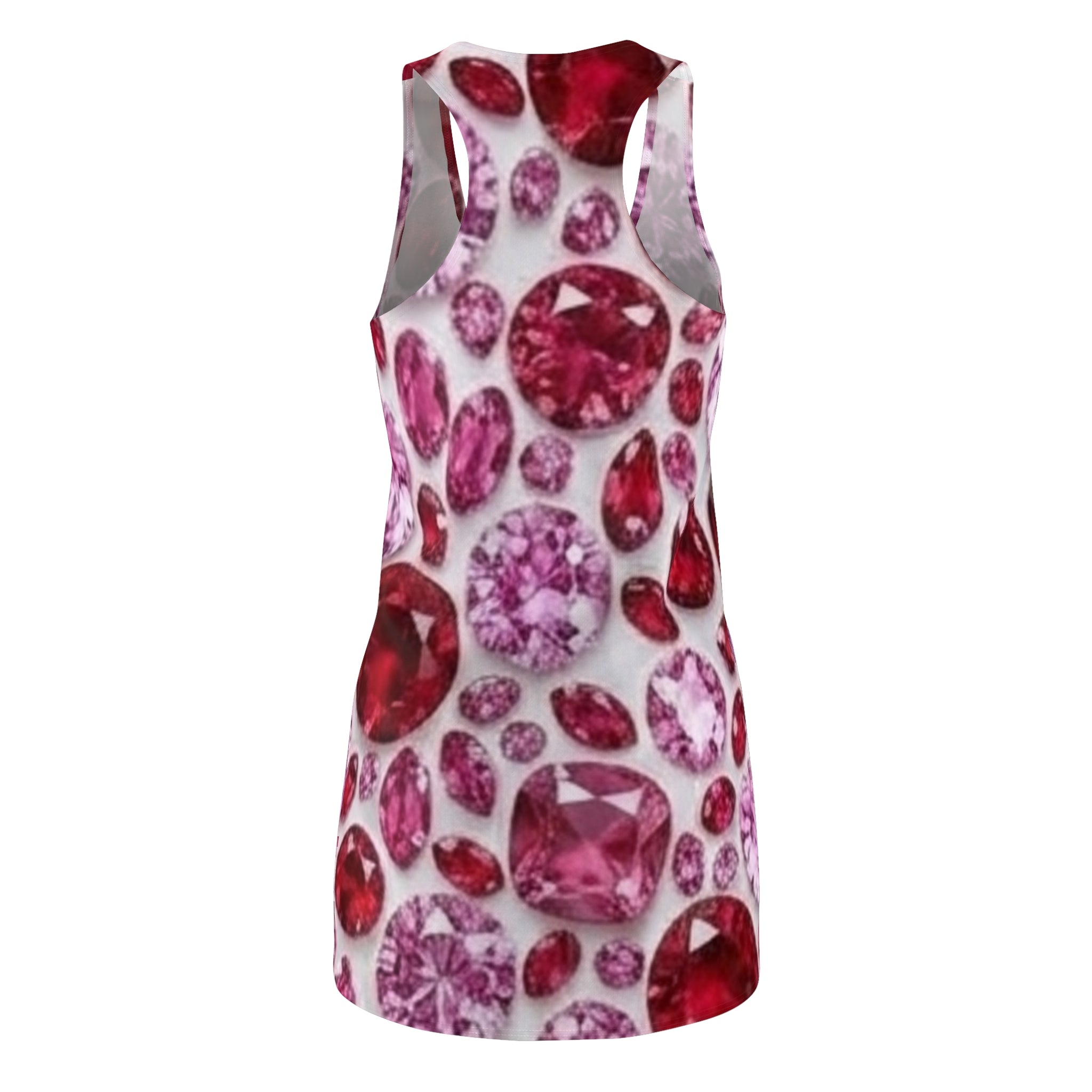 Racerback Dress — Pink & Red Gemstone All-Over Print