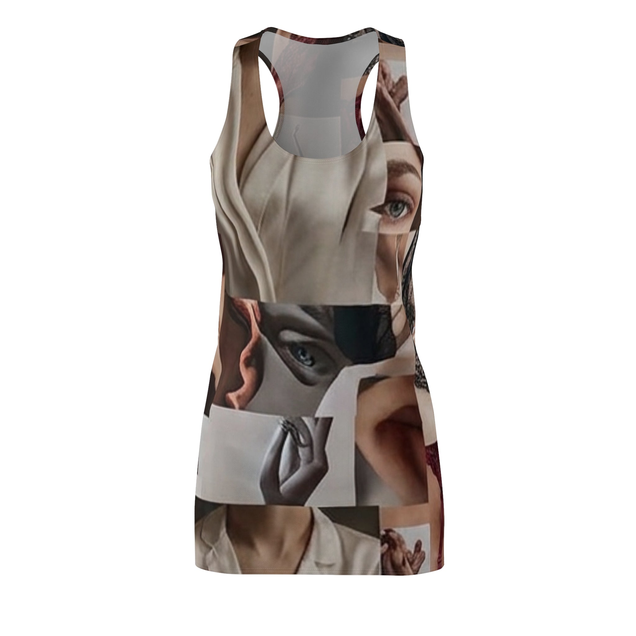 Racerback Dress — Vintage Pinup Collage All-Over Print
