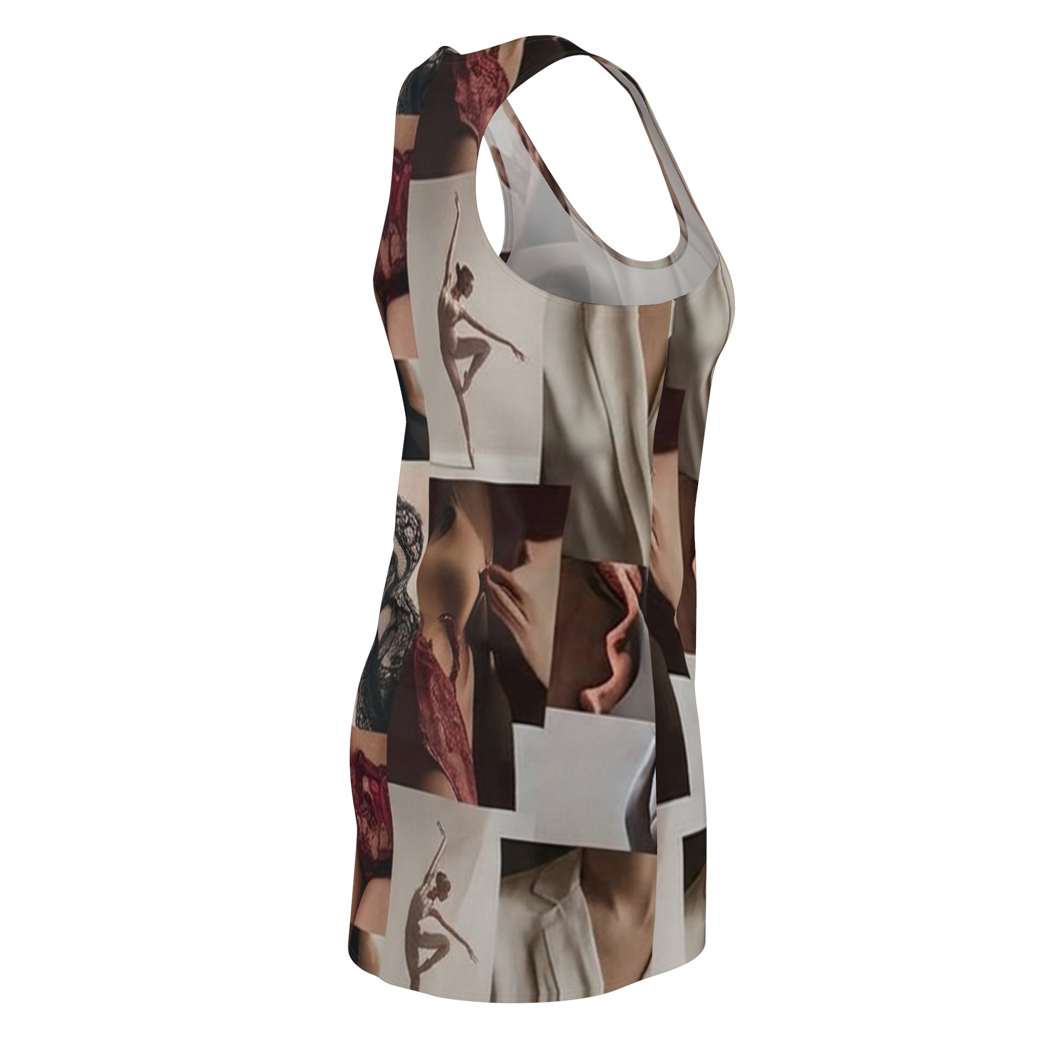 Racerback Dress — Vintage Pinup Collage All-Over Print