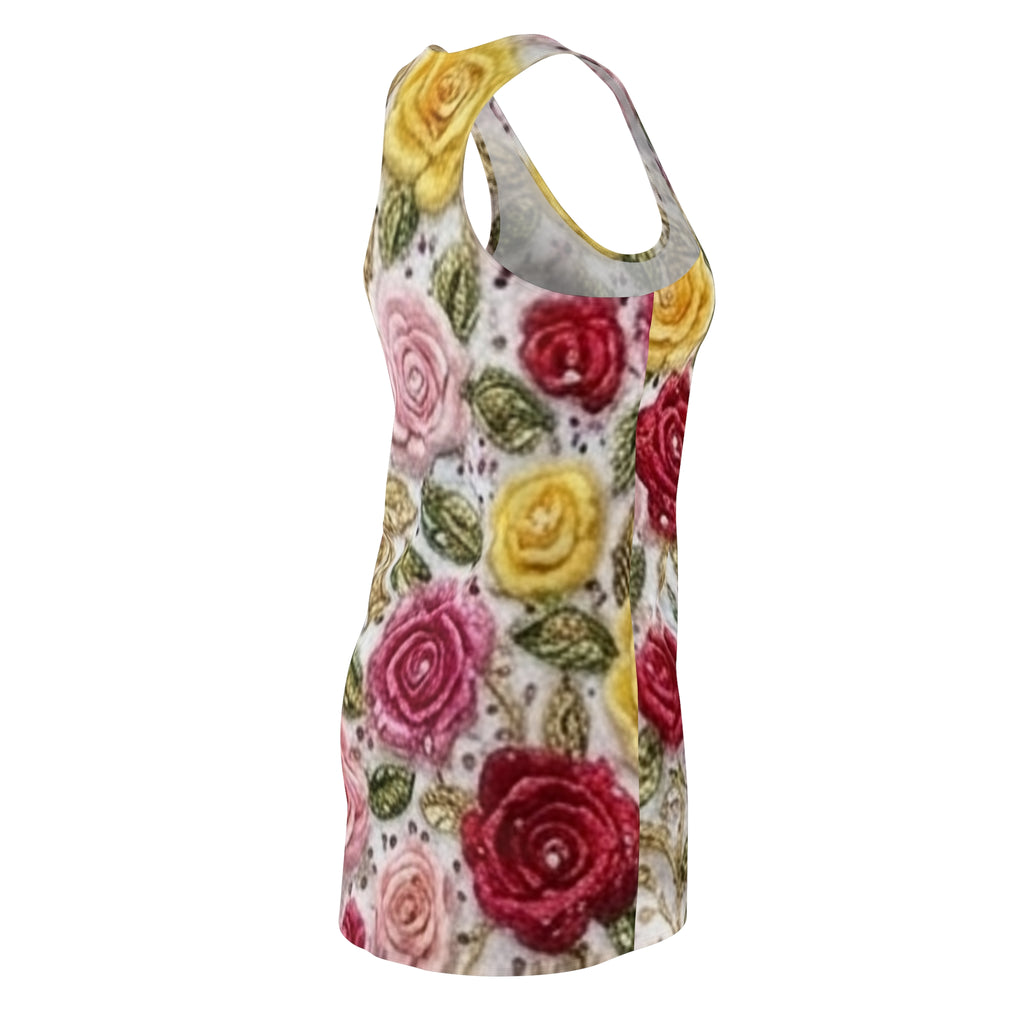 Floral Racerback Dress – Watercolor Roses All-Over Print