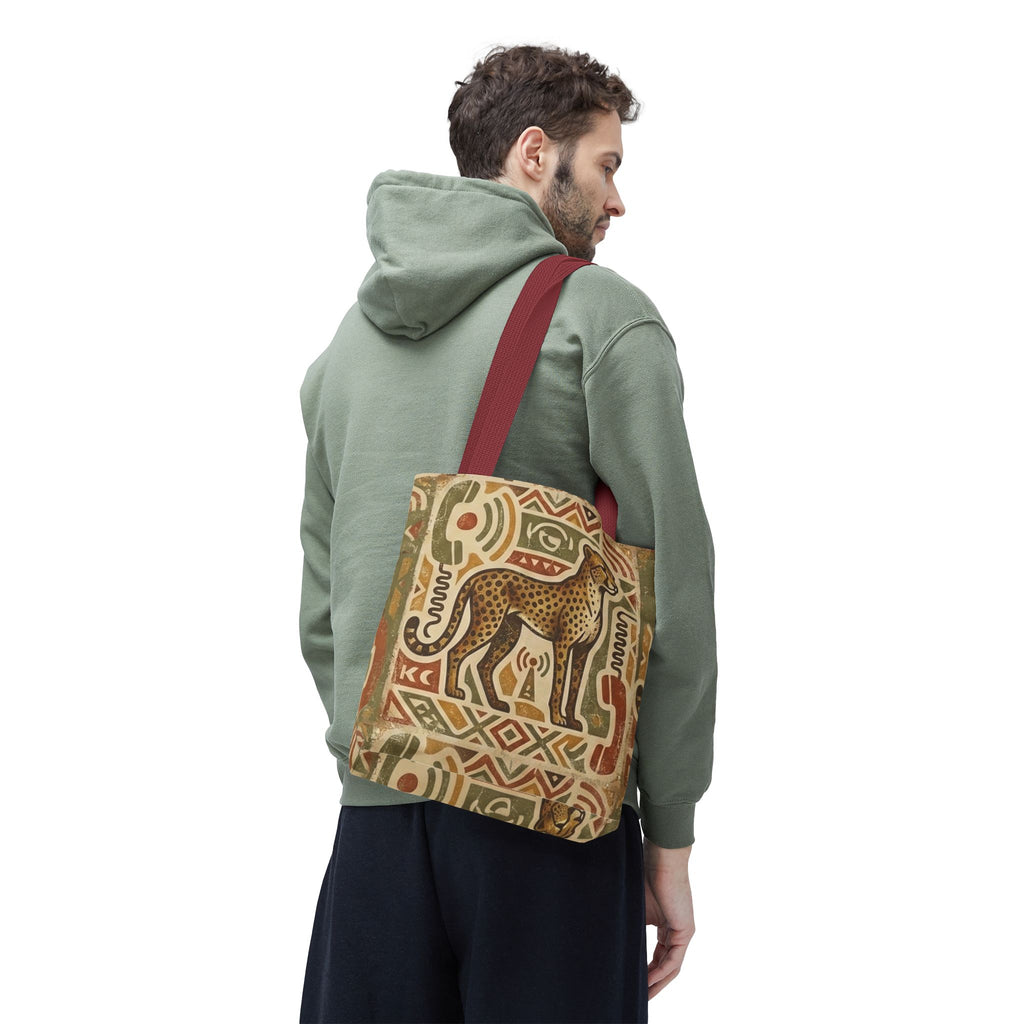 Cheetah Tribal Print Tote Bag — Vintage African-Inspired Print All-Over Tote Printify