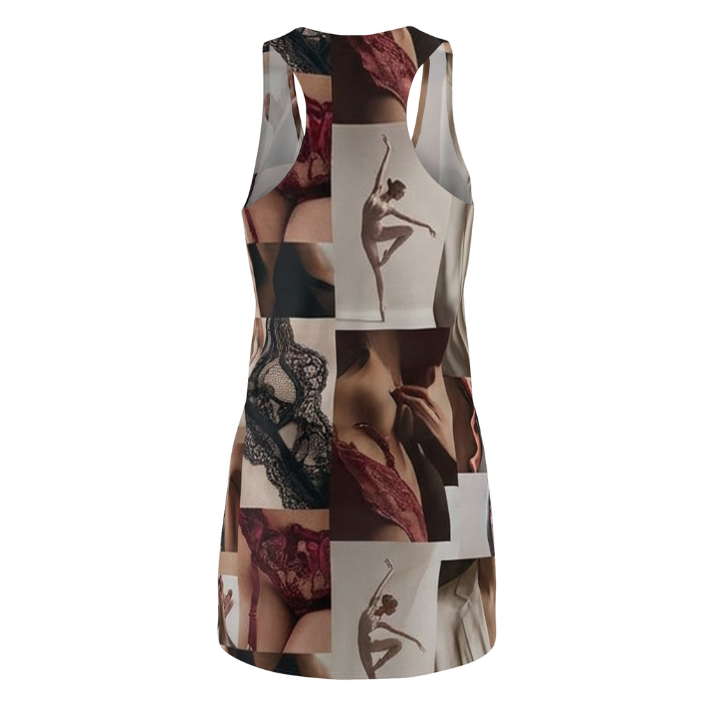Racerback Dress — Vintage Pinup Collage All-Over Print
