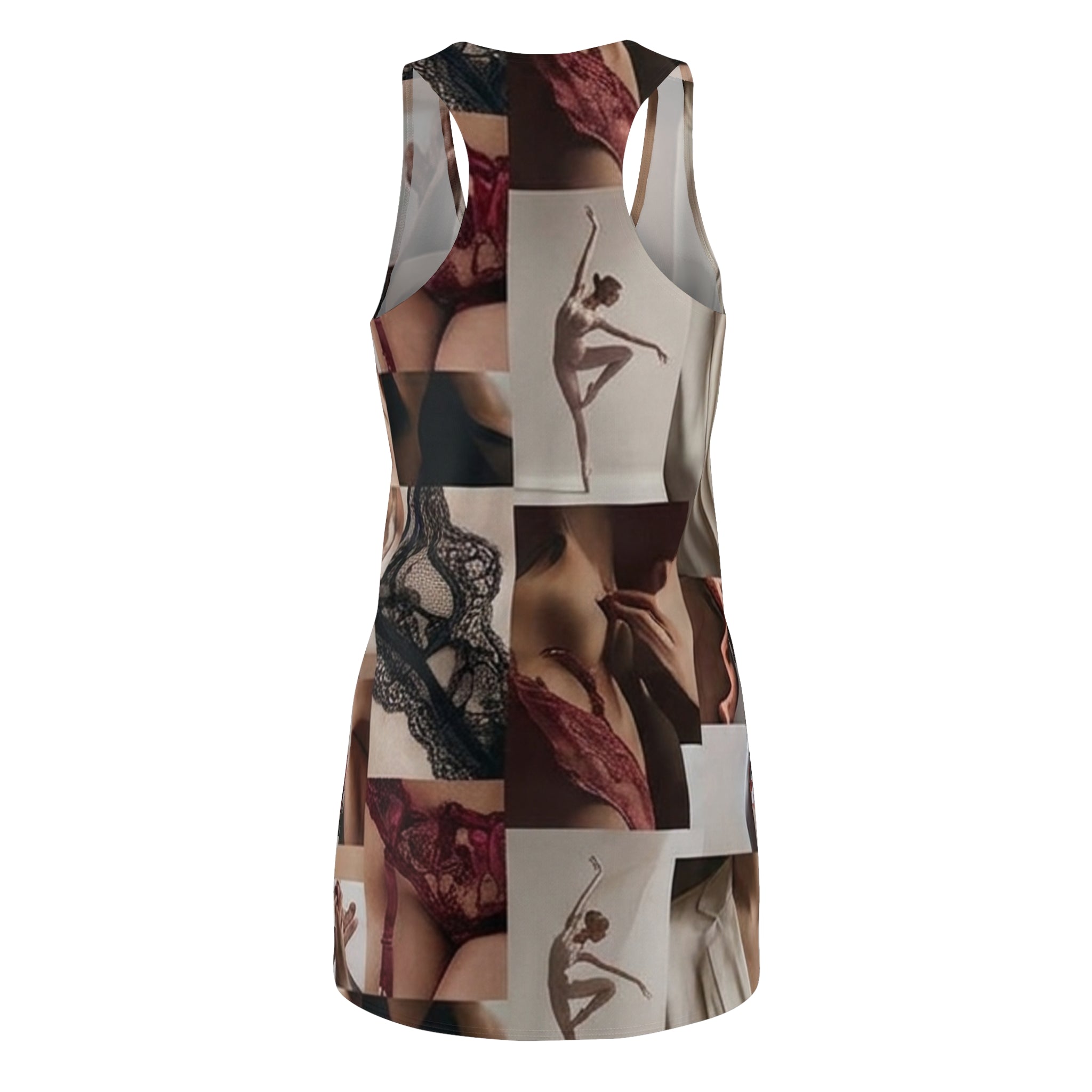 Racerback Dress — Vintage Pinup Collage All-Over Print