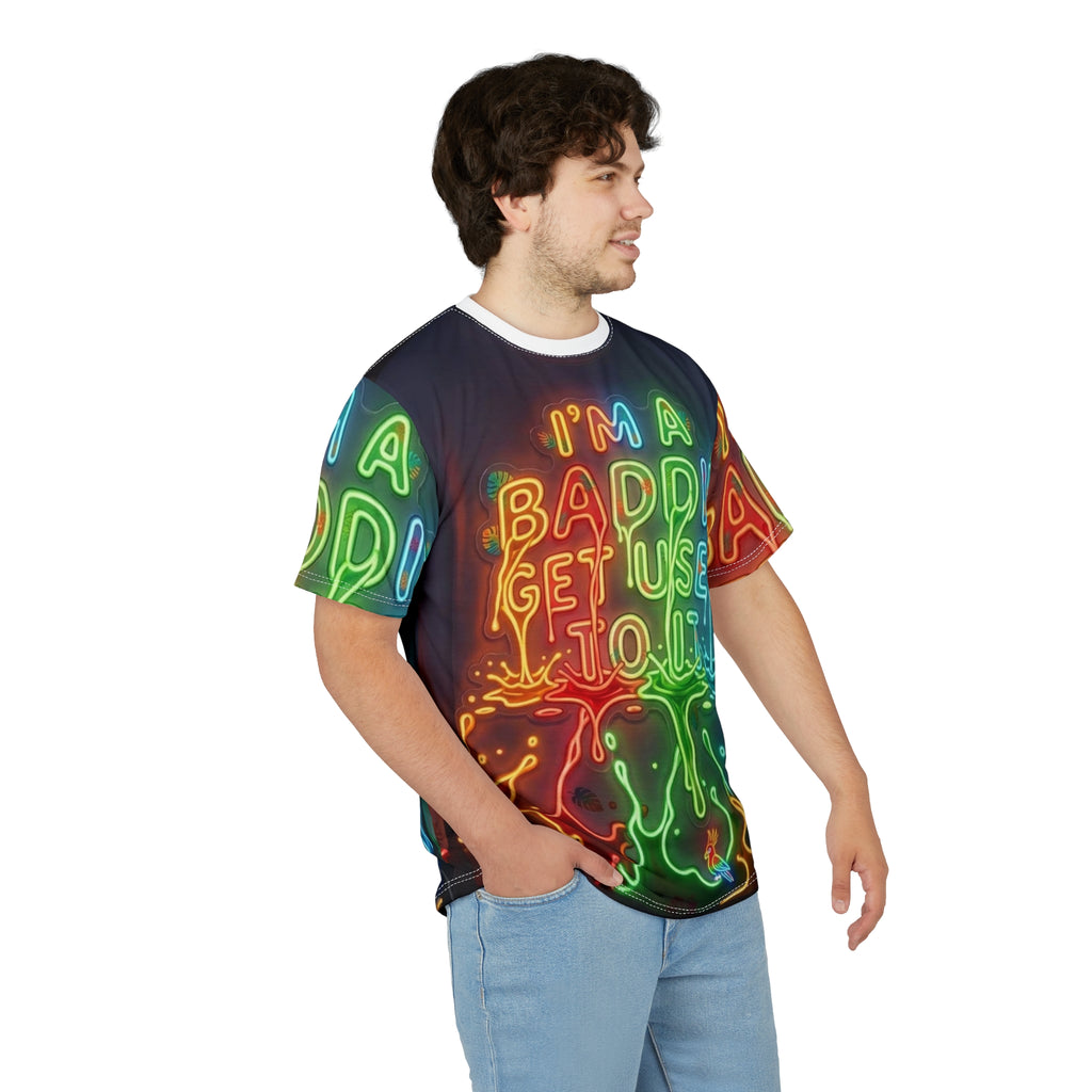 Neon 'I'm A Baddie' All-Over Print Tee