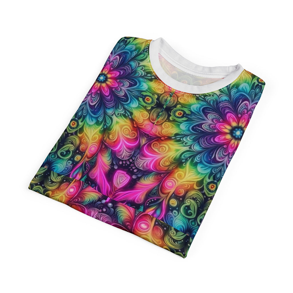 Psychedelic Floral Kaleidoscope Tee Printify