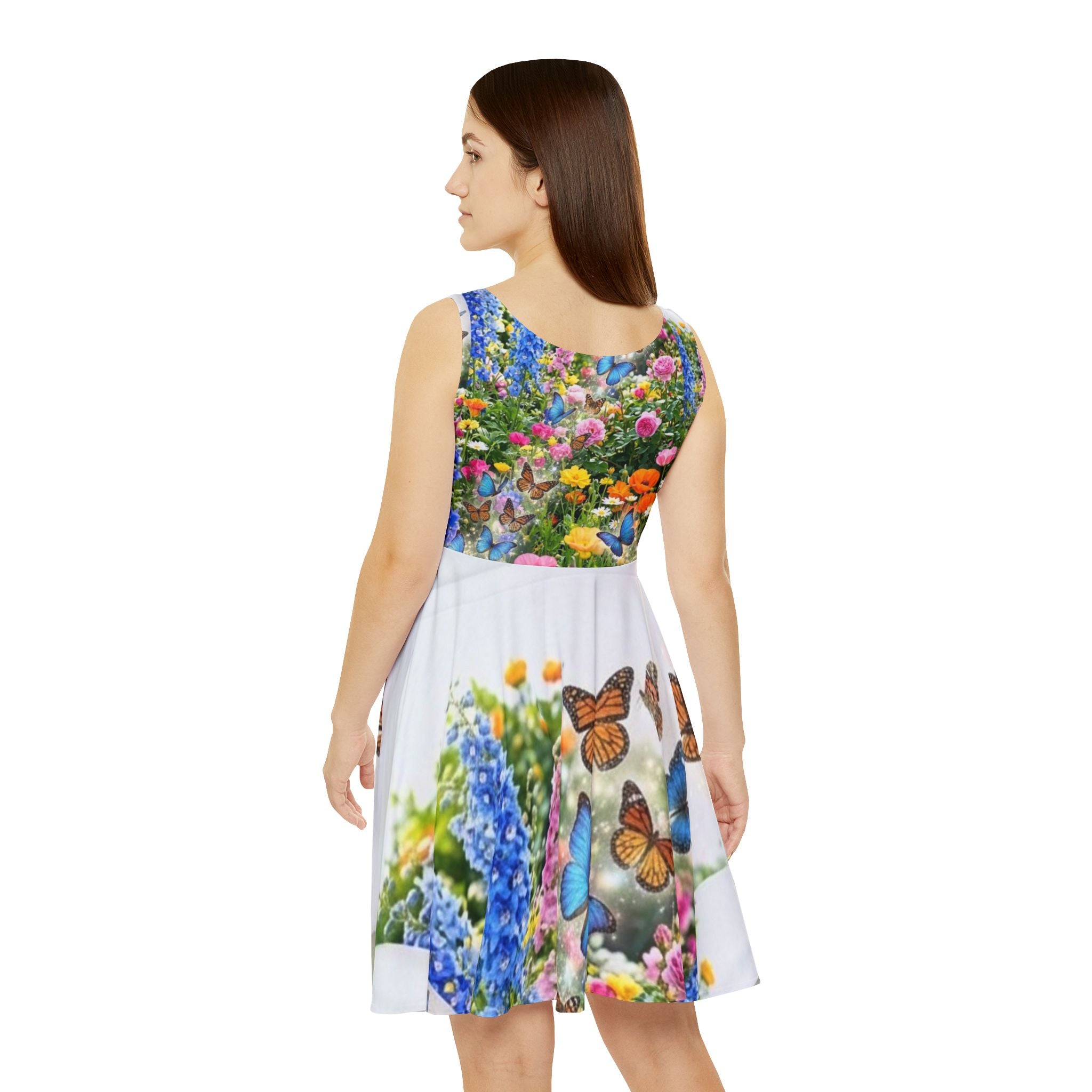 Butterfly Garden Skater Dress — Floral All-Over Print