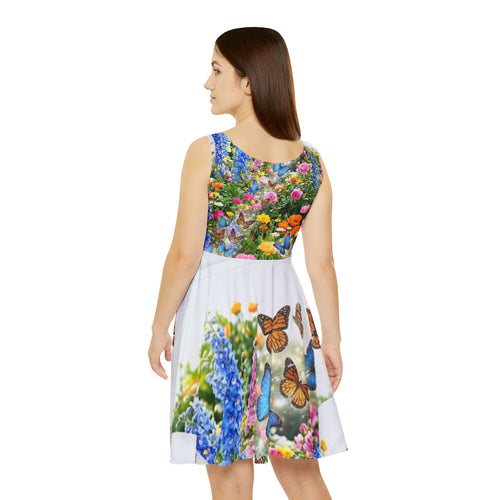 Butterfly Garden Skater Dress — Floral All-Over Print