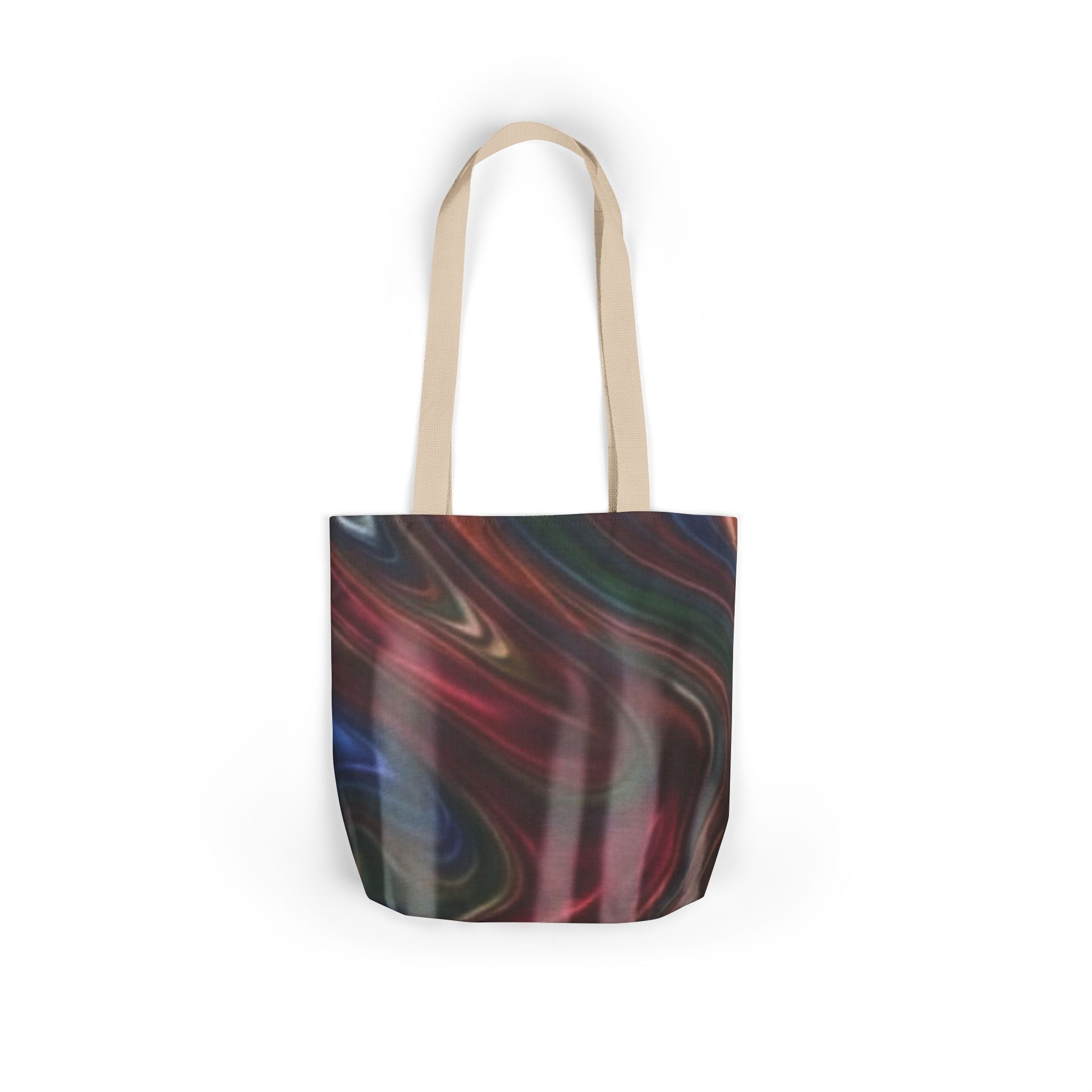 Abstract Swirl Canvas Tote Bag — Colorful Marbled Grocery & Market Tote