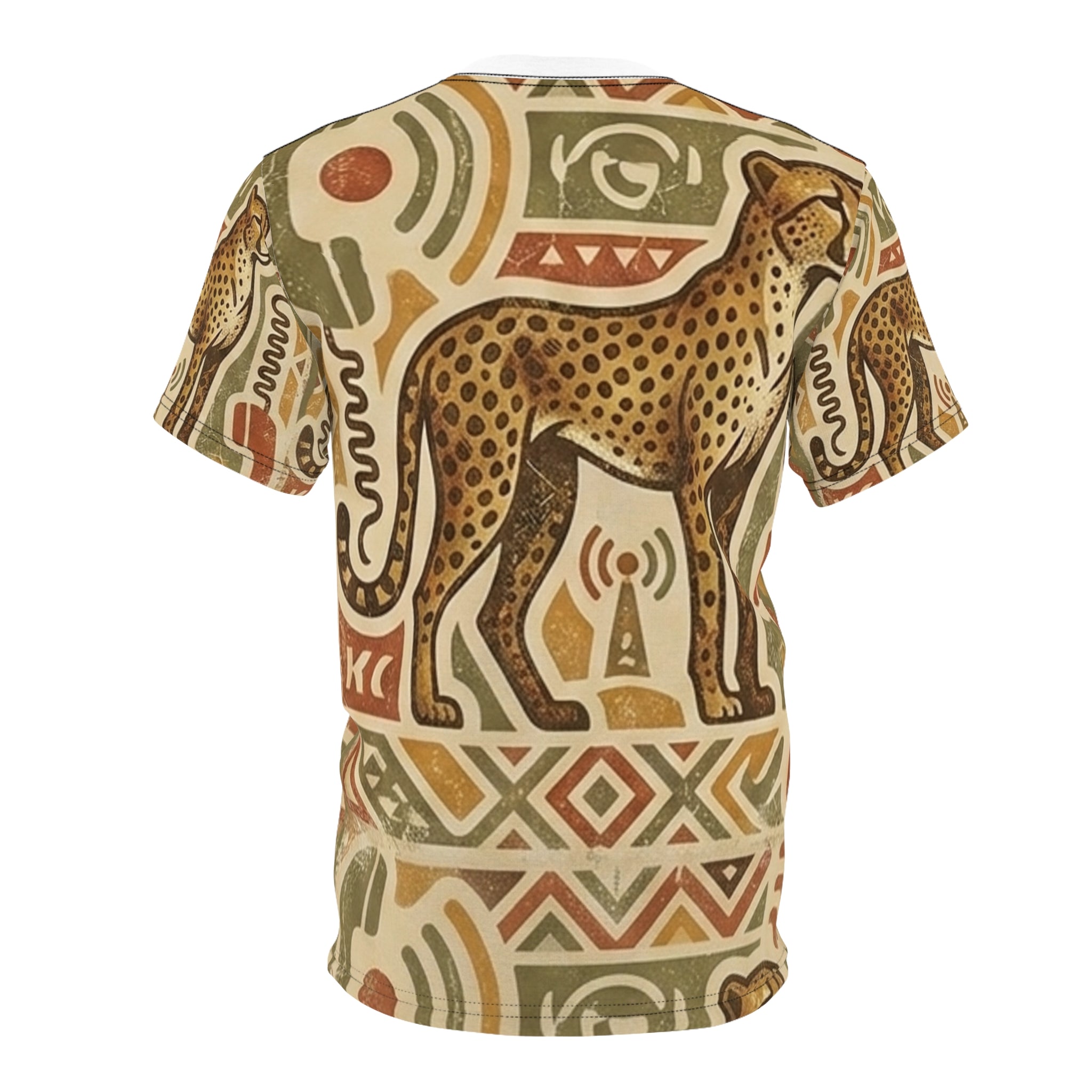 Cheetah Tribal Print Tee — Vintage African-Inspired All-Over Print Shirt Printify