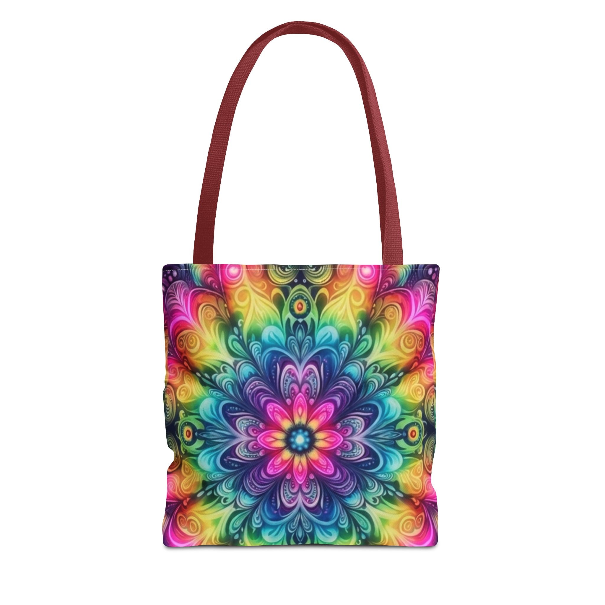 Psychedelic Floral Kaleidoscope Tote Bag Printify