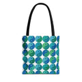 Yin Yang Pattern Tote Bag — Blue Green Reversible All-Over-Print Shopper
