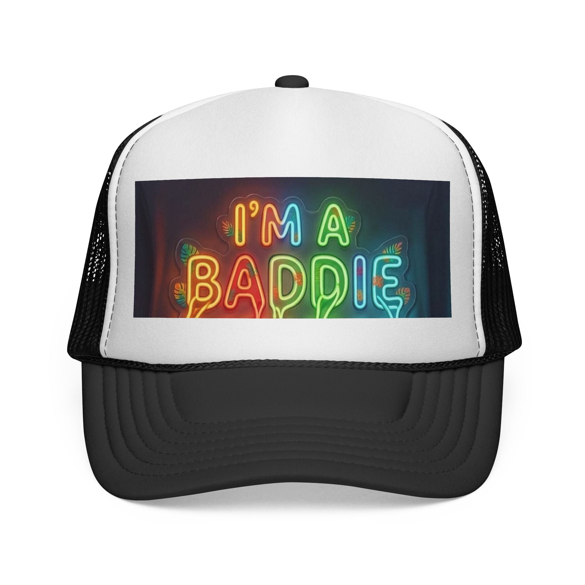 Trucker Cap — "I'm a Baddie" Neon Sign Graphic