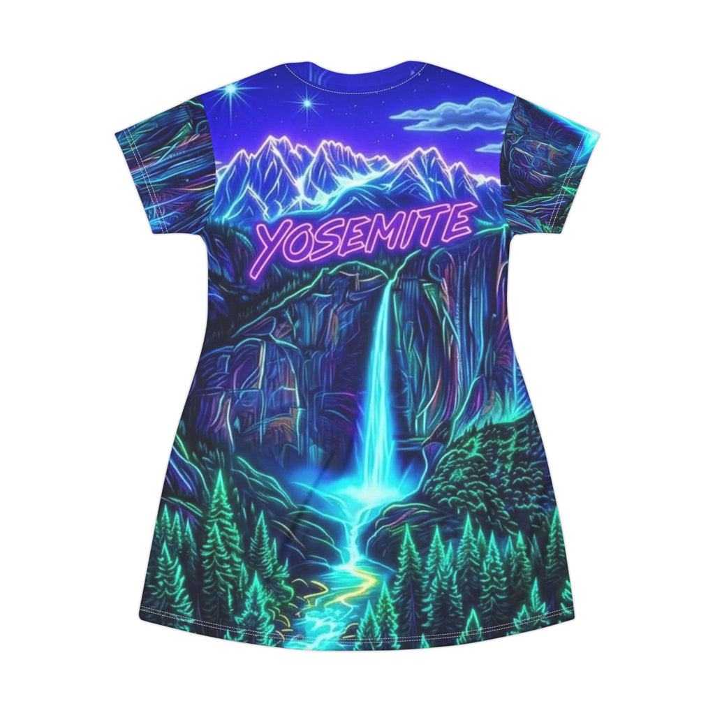 Yosemite Neon Landscape T-Shirt Dress