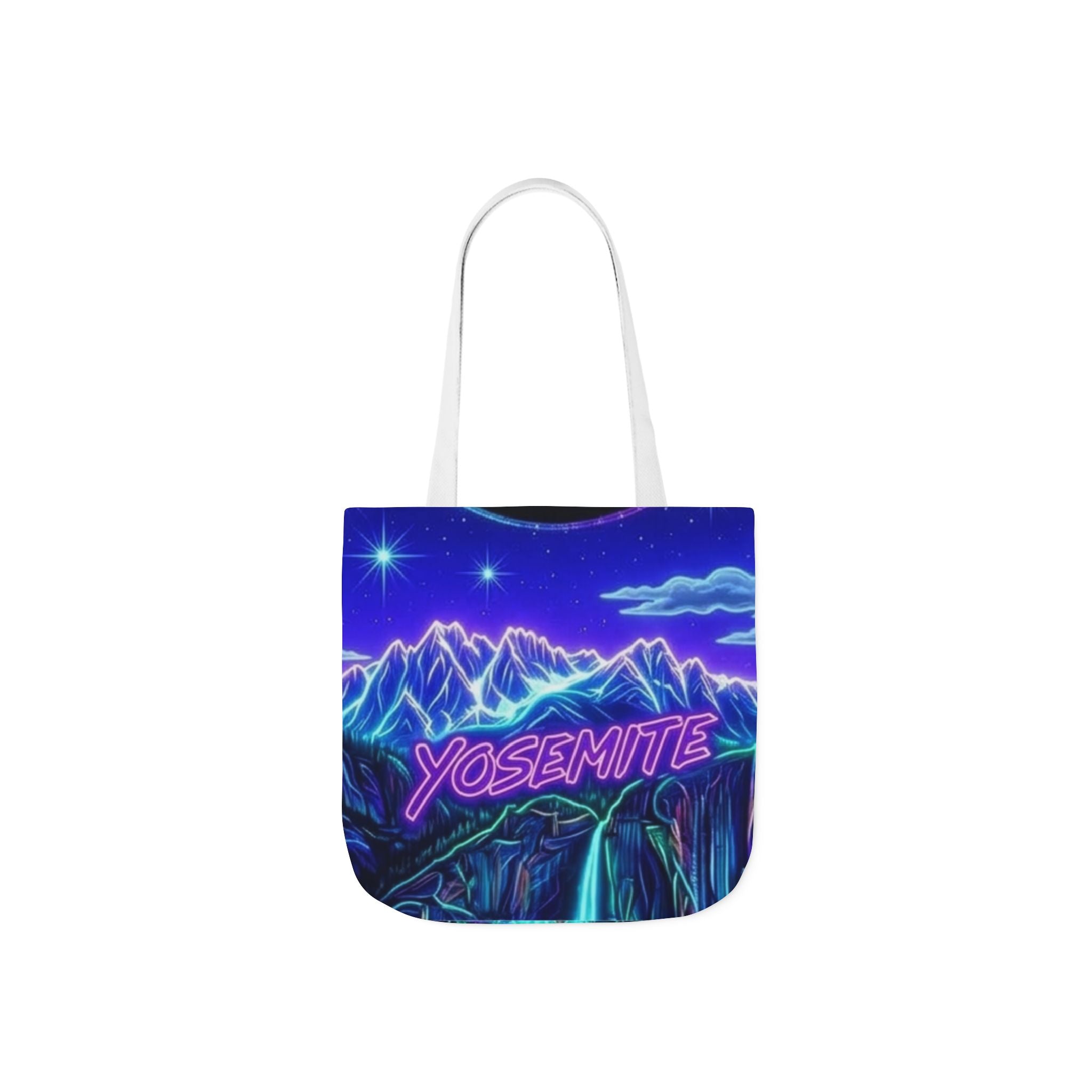 Yosemite Neon Mountains Canvas Tote Printify