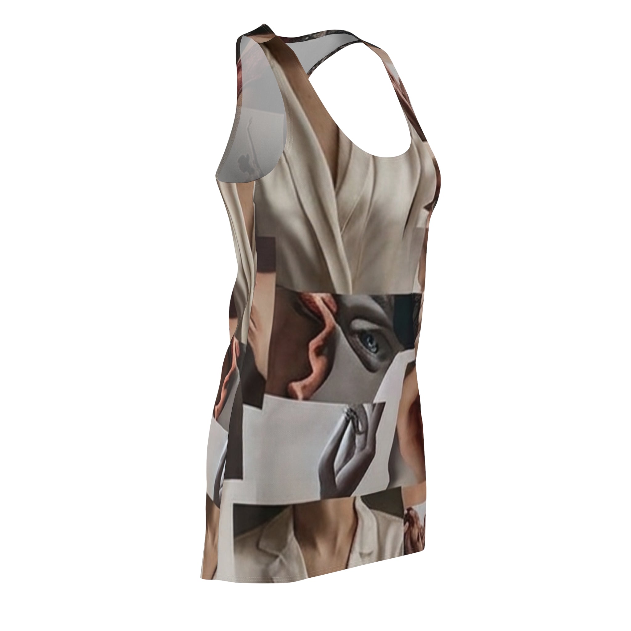 Racerback Dress — Vintage Pinup Collage All-Over Print