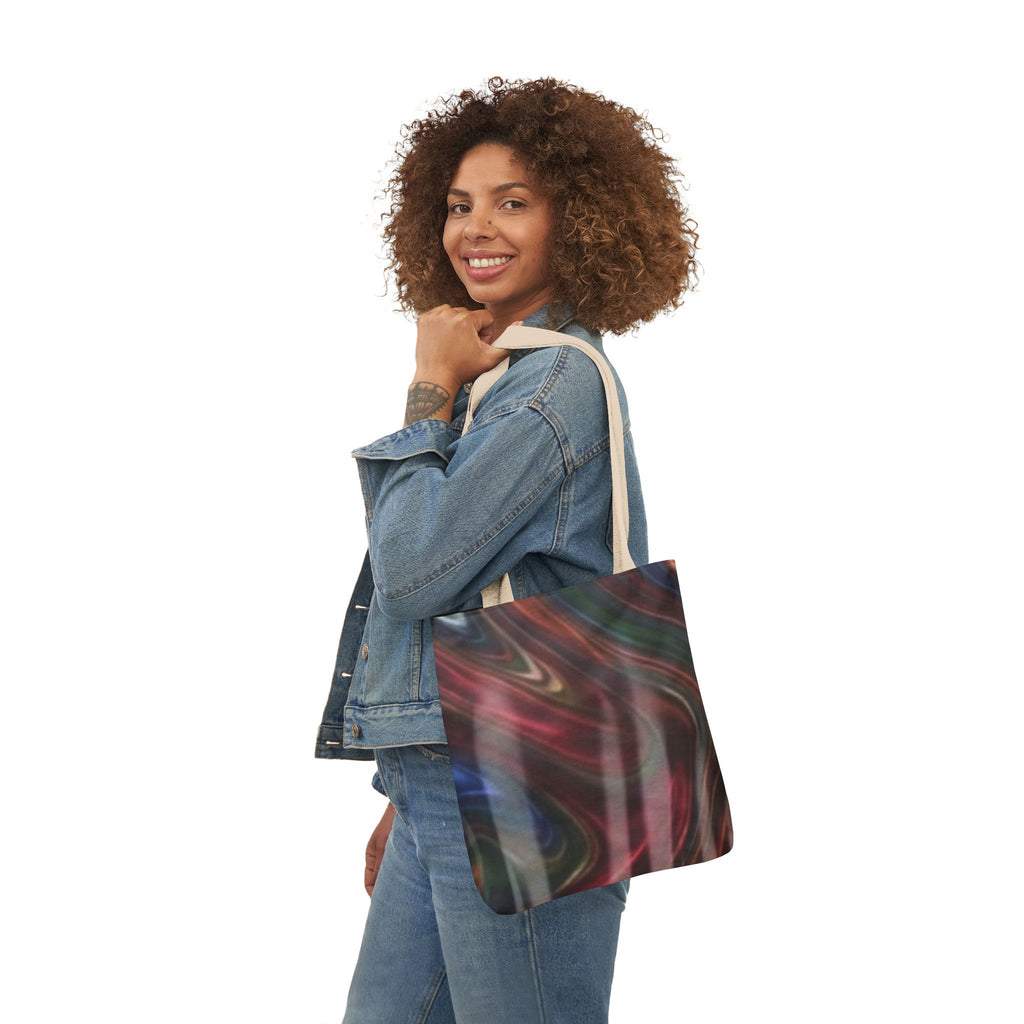 Abstract Swirl Canvas Tote Bag — Colorful Marbled Grocery & Market Tote