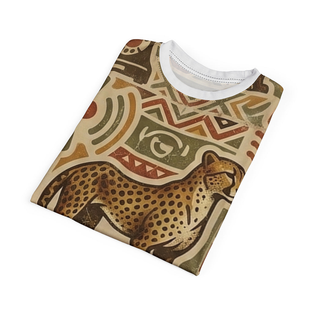 Cheetah Tribal Print Tee — Vintage African-Inspired All-Over Print Shirt Printify