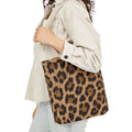 Leopard Print Canvas Tote Bag — Stylish Animal-Print Shopper