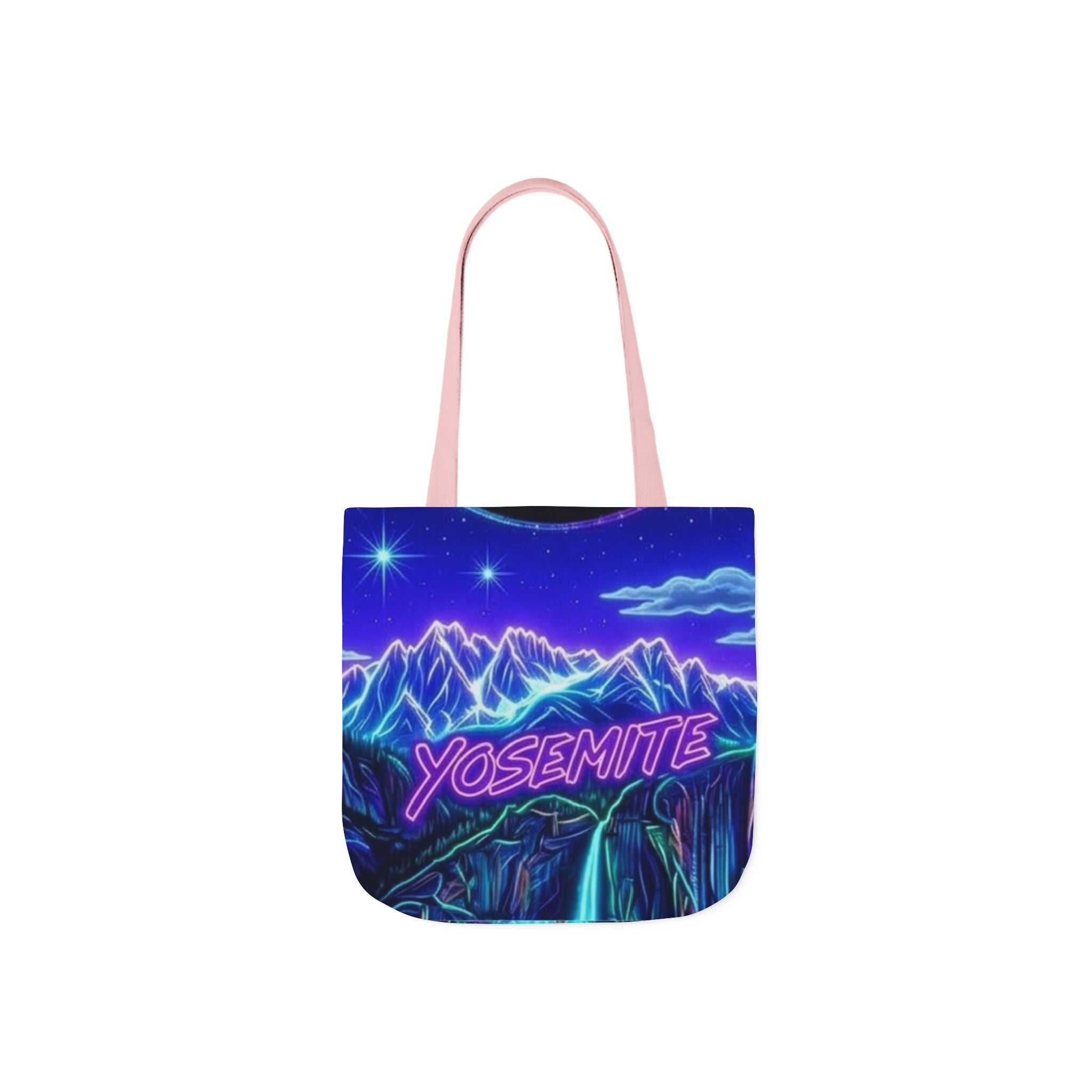 Yosemite Neon Mountains Canvas Tote Printify