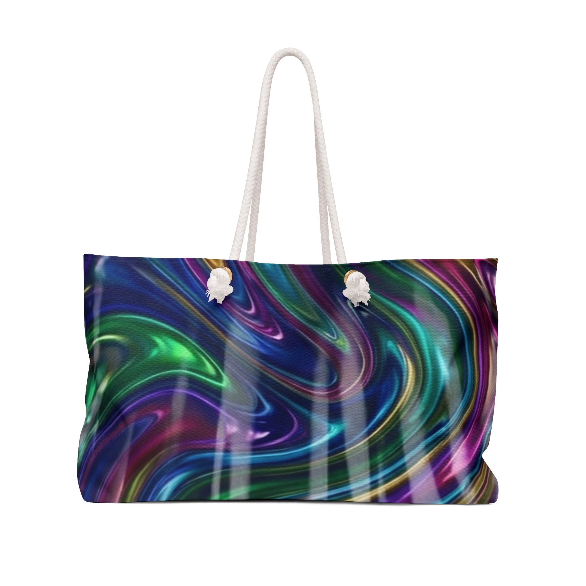 Abstract Swirl Weekender Bag — Colorful Marble Travel Tote