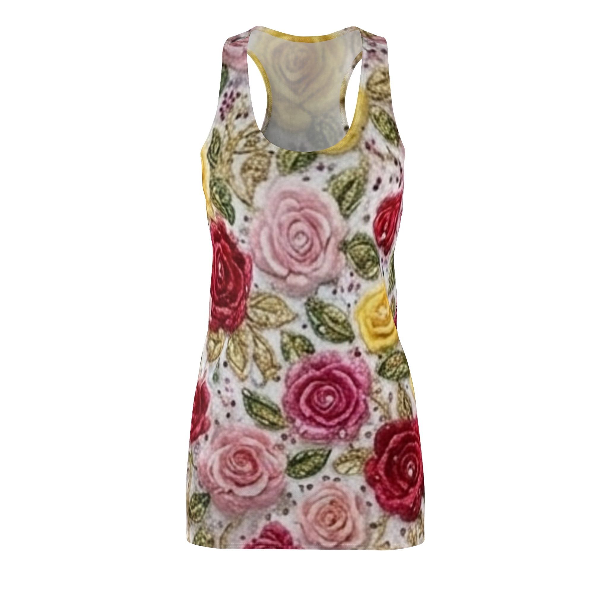 Floral Rose Racerback Dress – Watercolor Roses All-Over Print Printify