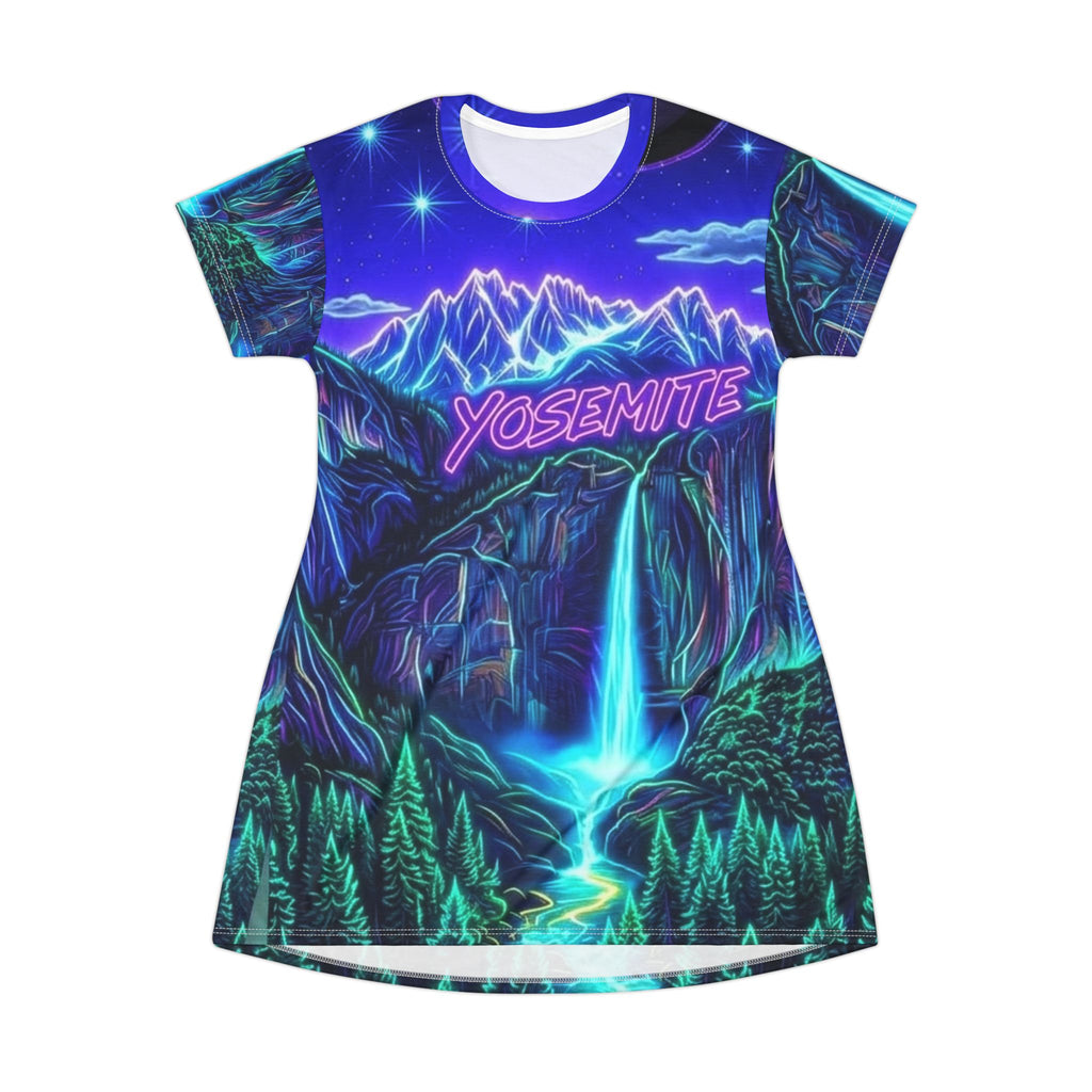 Yosemite Neon Landscape T-Shirt Dress