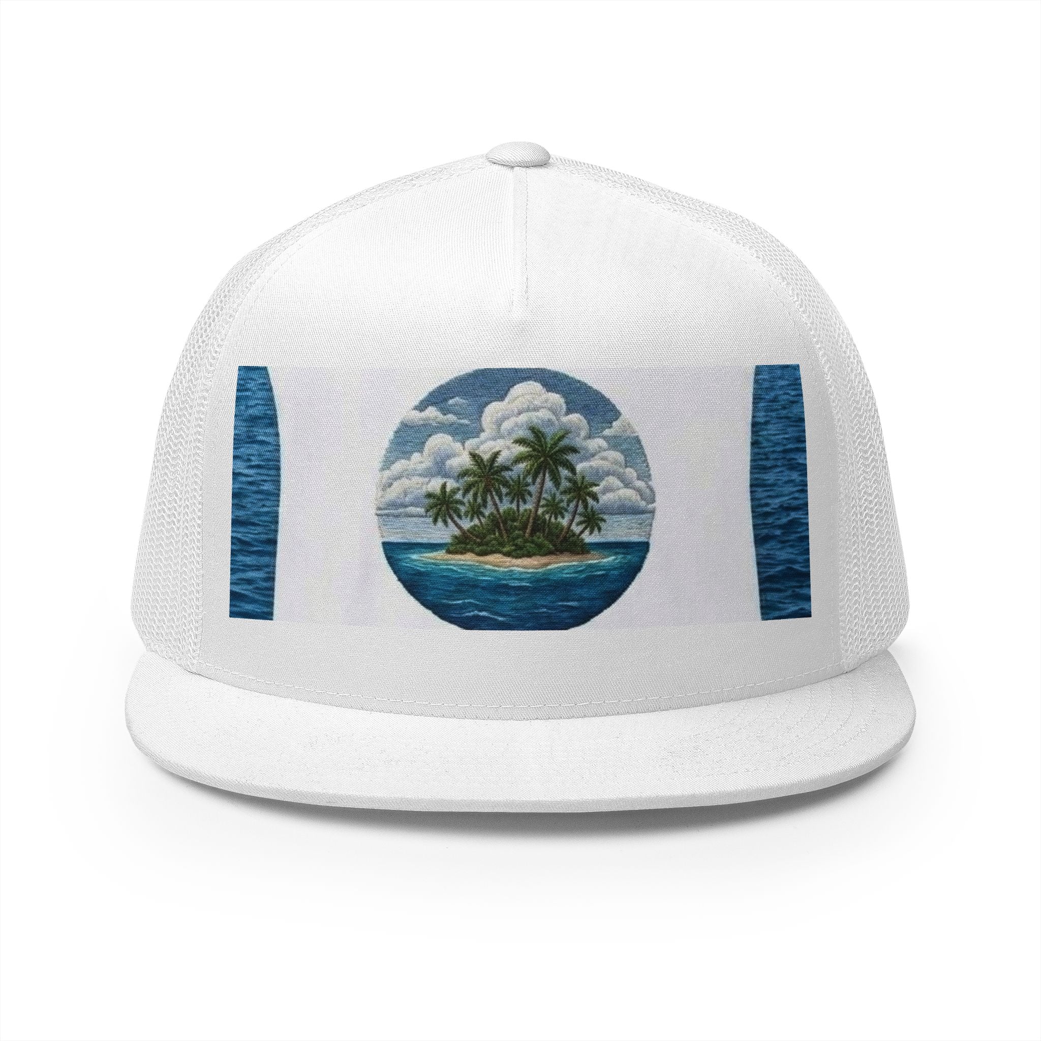 Tropical Island Trucker Cap — Vintage Beach Palm Hat