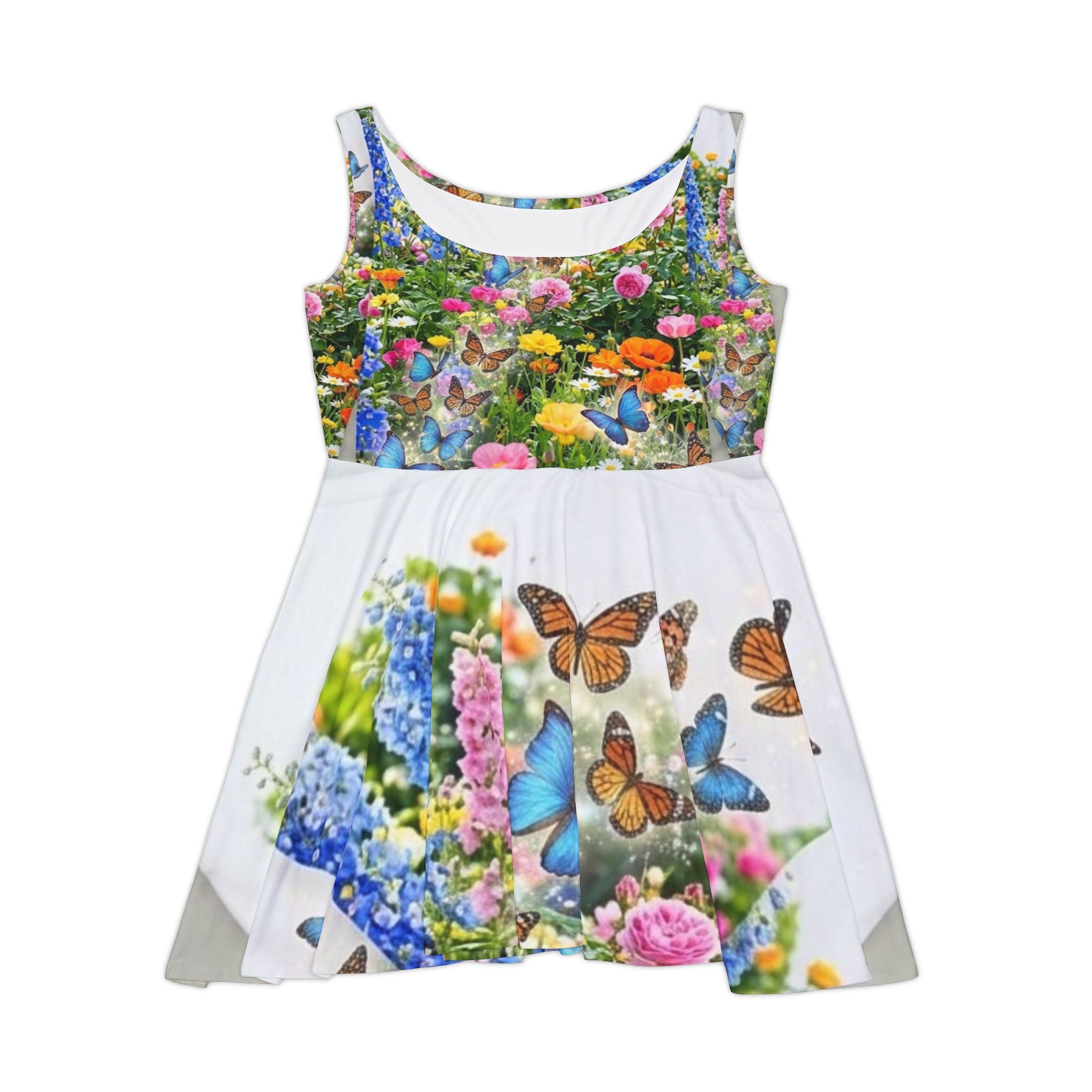 Butterfly Garden Skater Dress — Floral All-Over Print