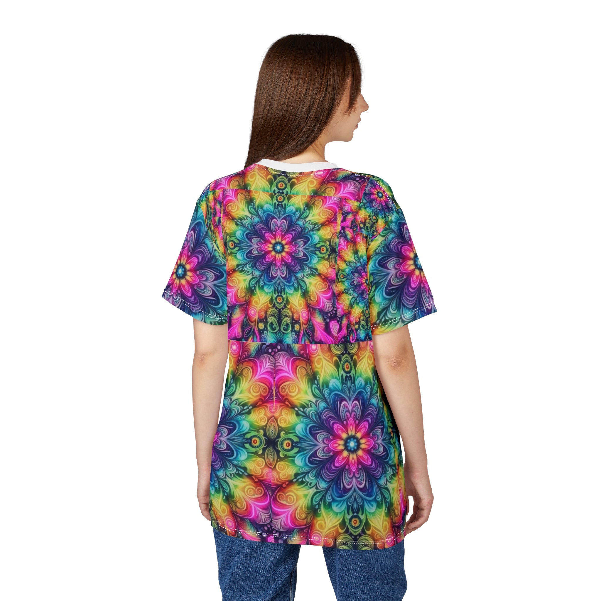 Psychedelic Floral Kaleidoscope Tee Printify