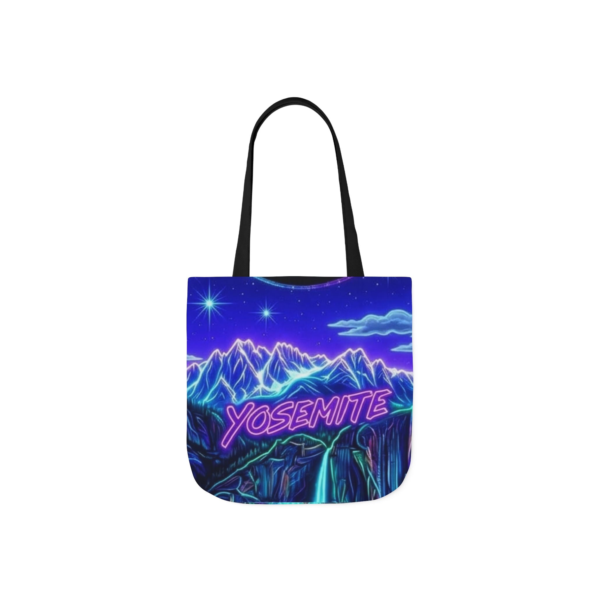 Yosemite Neon Mountains Canvas Tote Printify