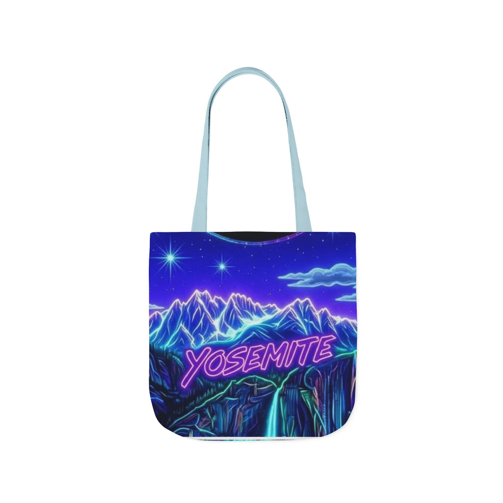 Yosemite Neon Mountains Canvas Tote