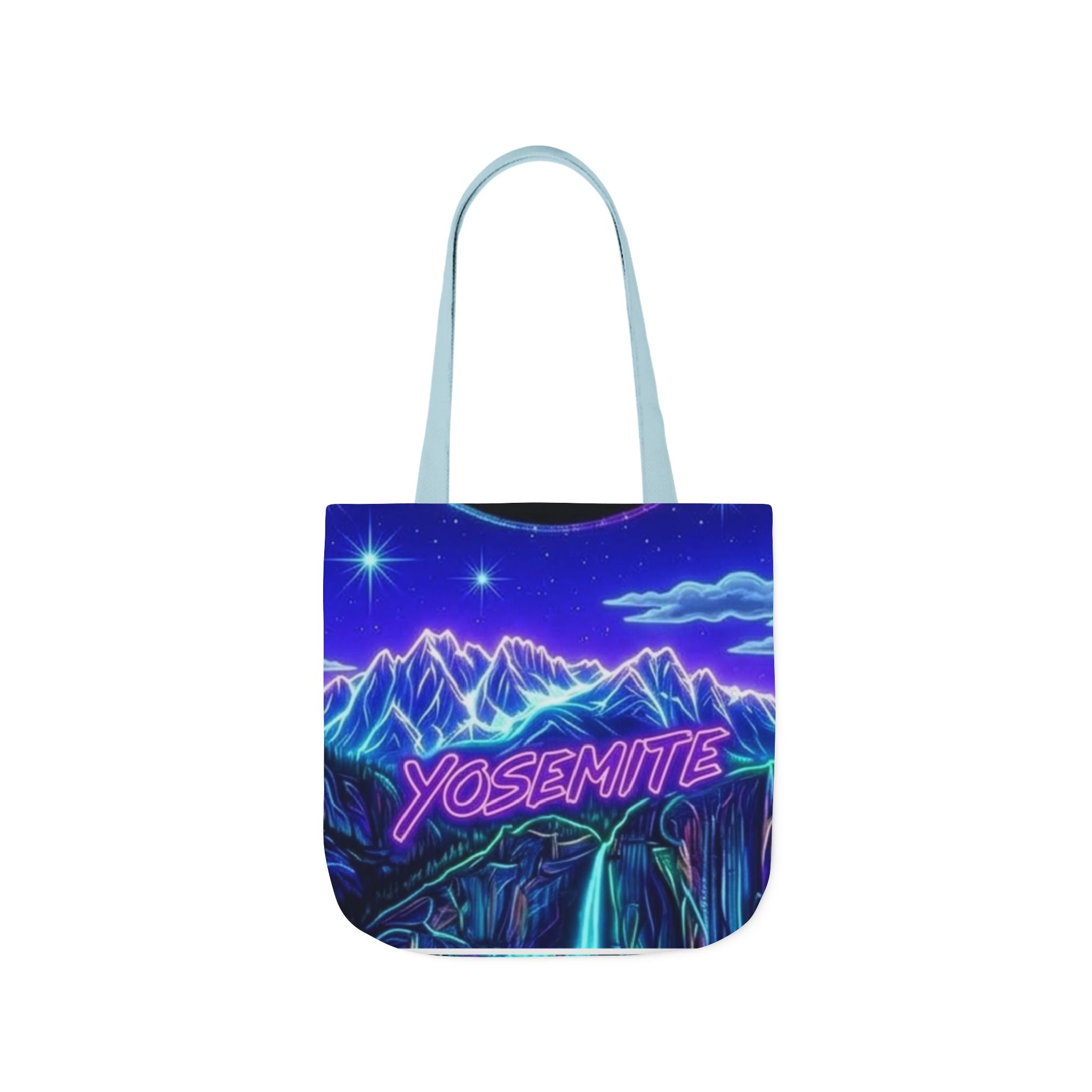 Yosemite Neon Mountains Canvas Tote