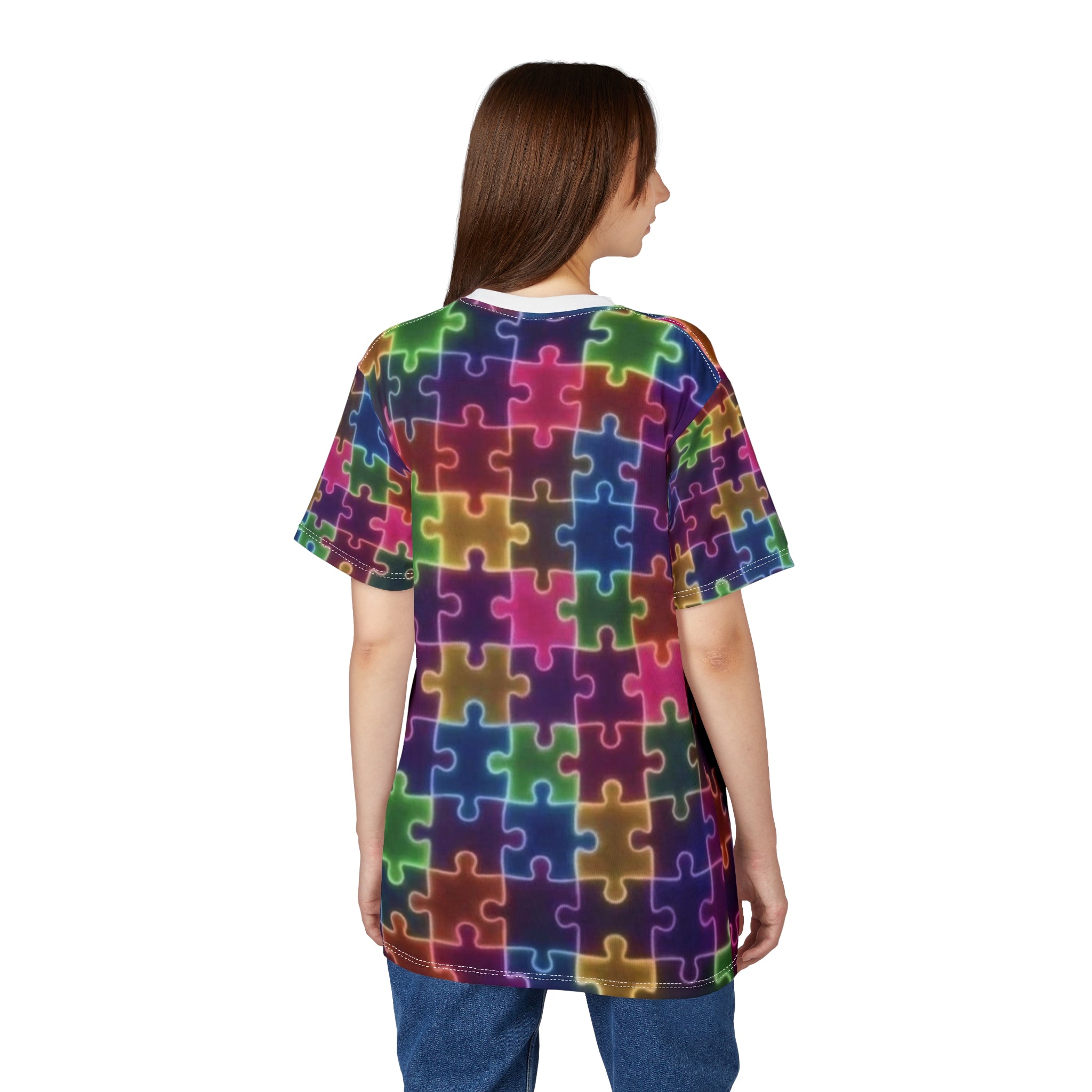 Pretty Girls Run the World Neon Puzzle Tee Printify
