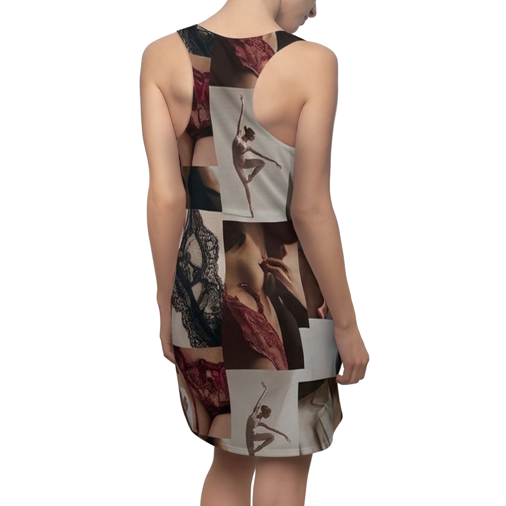 Racerback Dress — Vintage Pinup Collage All-Over Print