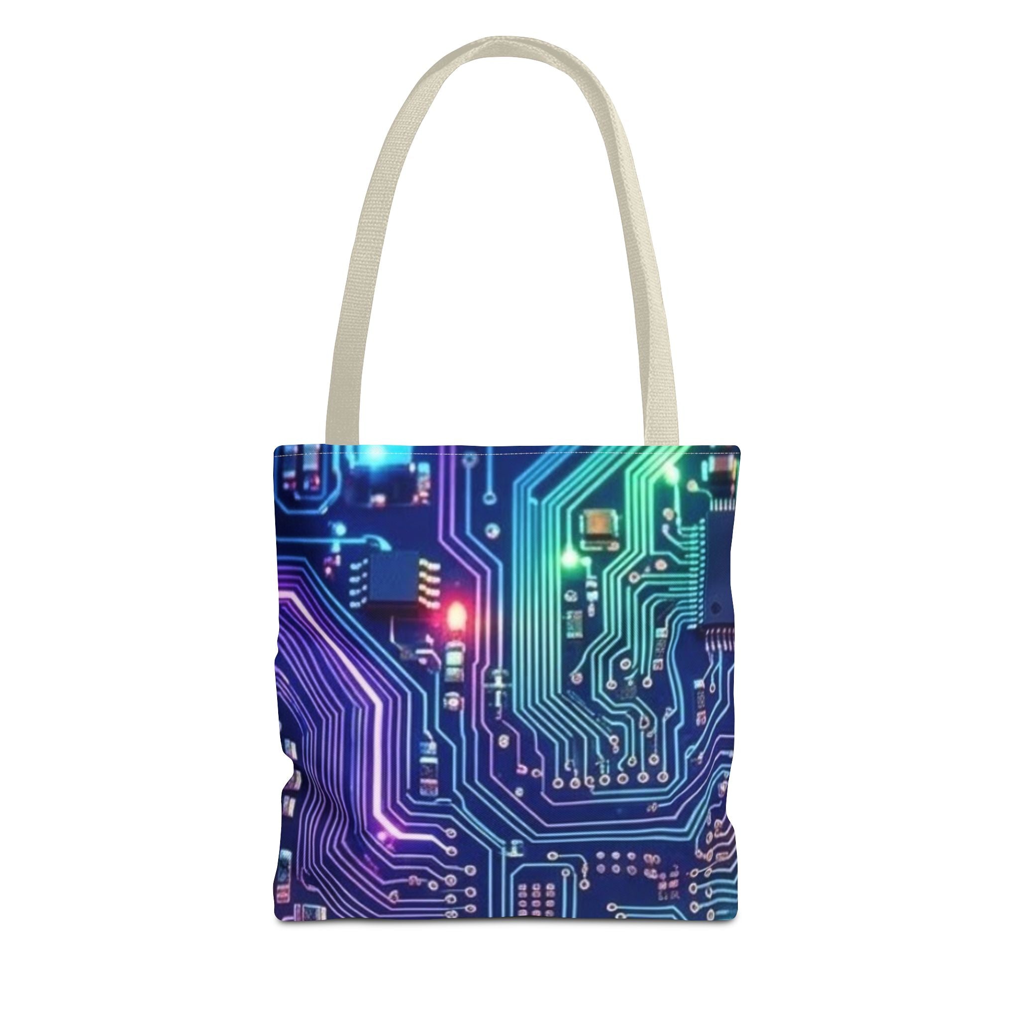Circuit Board Tote Bag — Colorful Tech Printed All-Over-Print Tote Printify