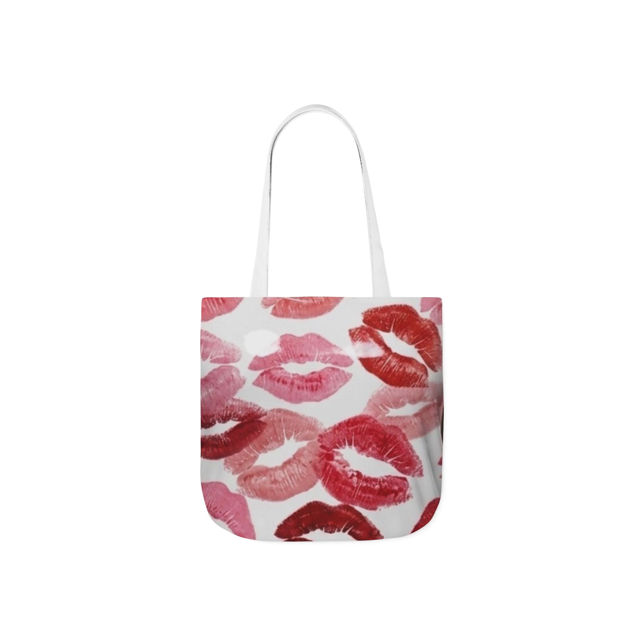 Lip Print Canvas Tote Bag — Kiss Pattern Reusable Beach & Market Bag