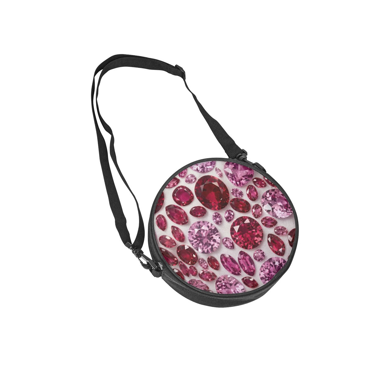Pink and Red Gemstone Round Satchel Bags