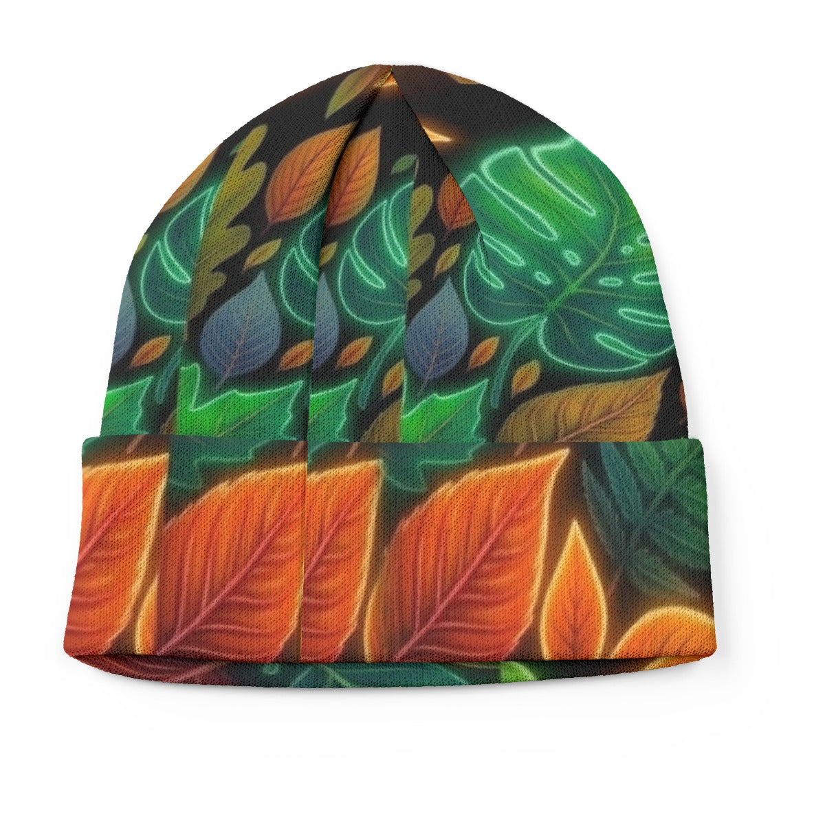 Multi-Color Autumn Leaves All-Over Print Knitted Hat