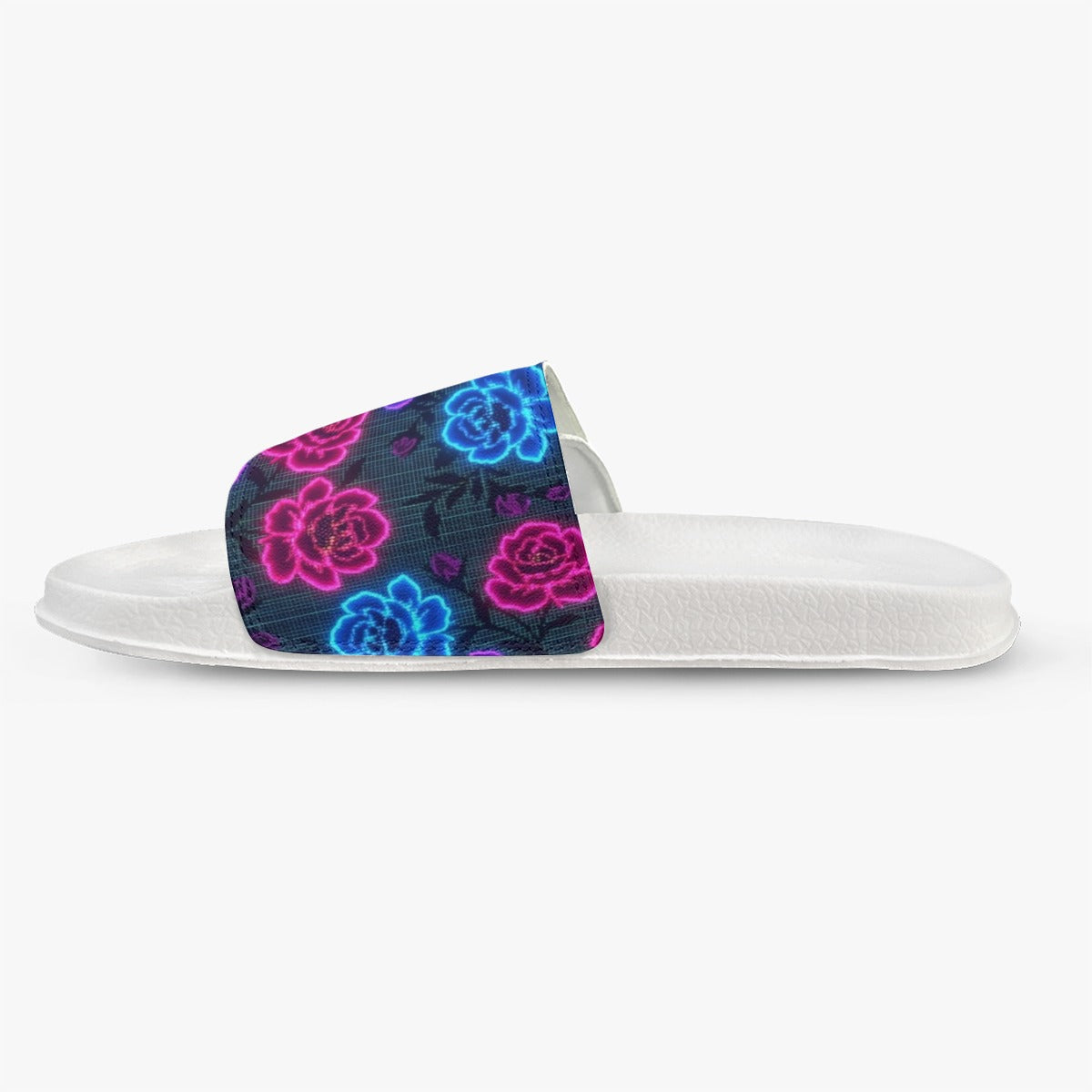 Fluorescent-Floral All-Over Print Women's Velcro Slippers