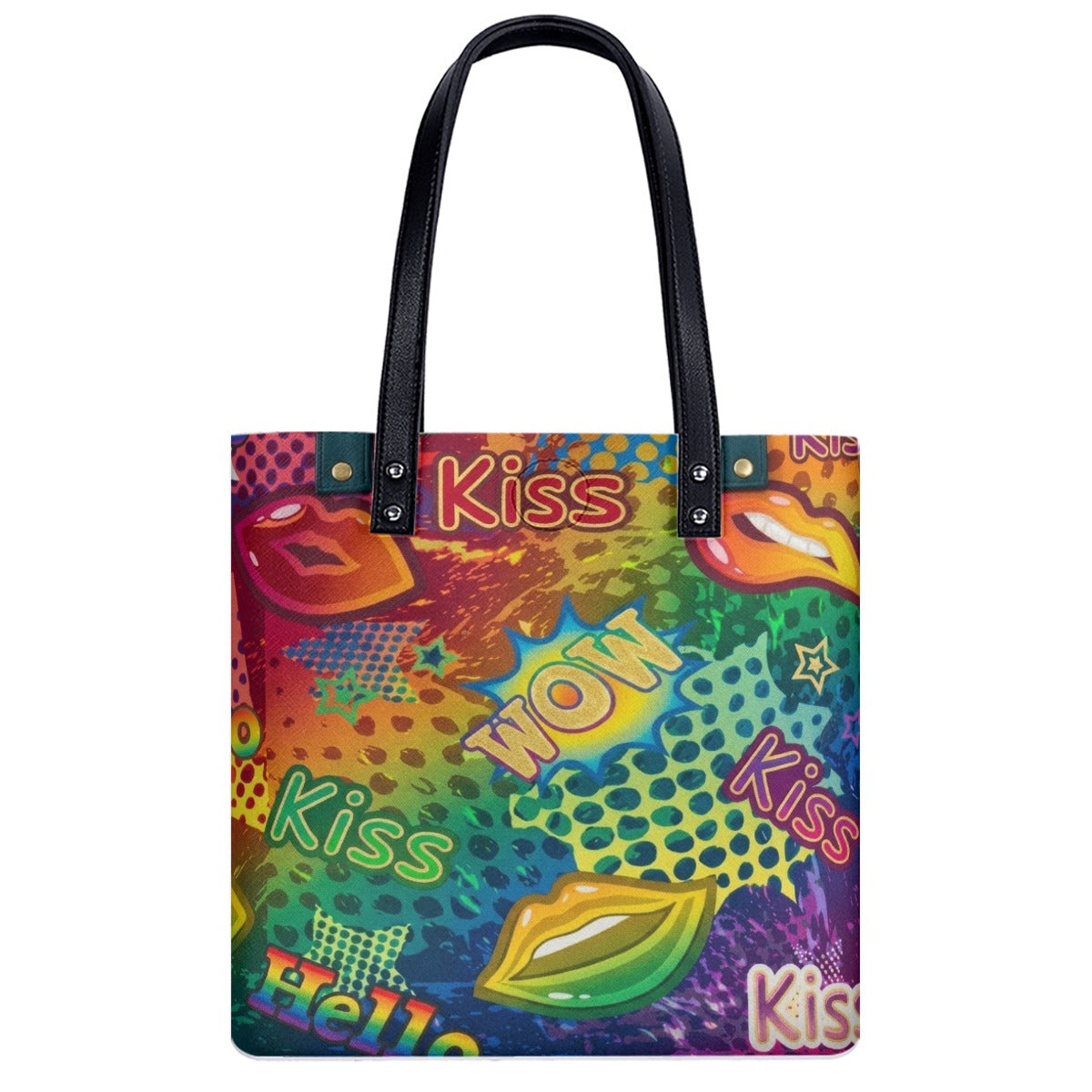 Graffiti-All-Over Print PU Shoulder Bag