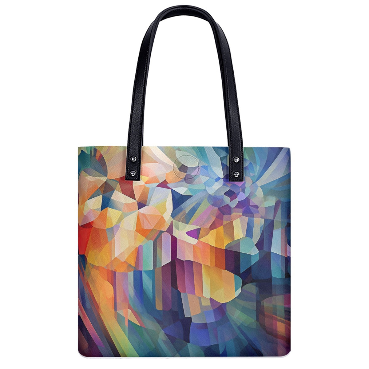 Stained-Glass Geometric Pattern PU Shoulder Bag