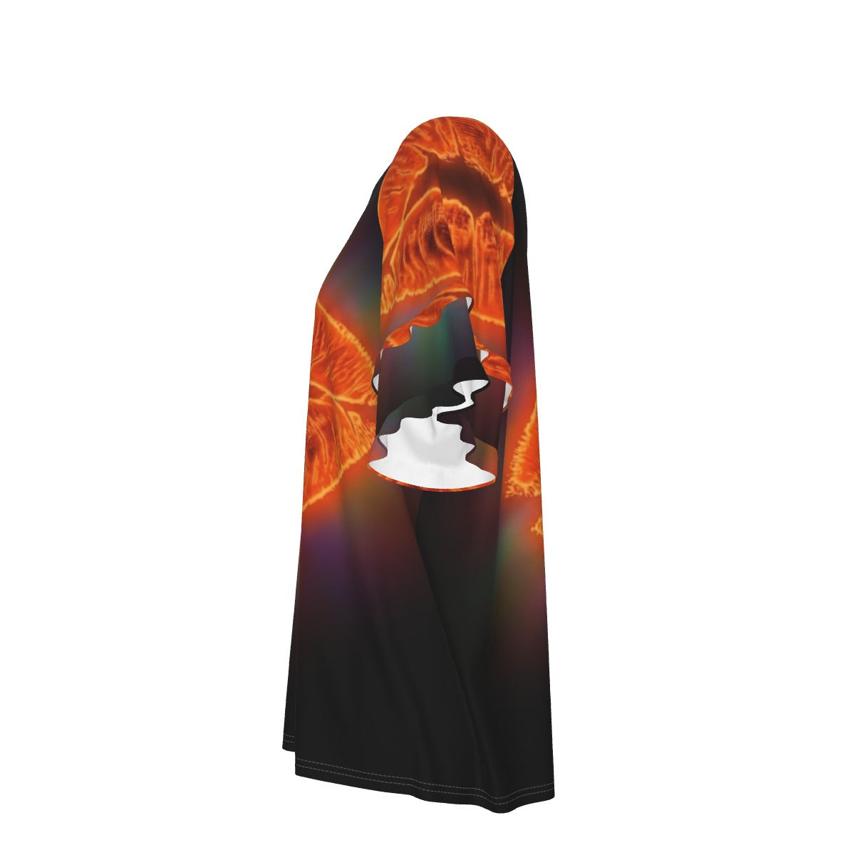 Neon Orange Lips Women's Round Neck Raglan Sleeve T-shirt