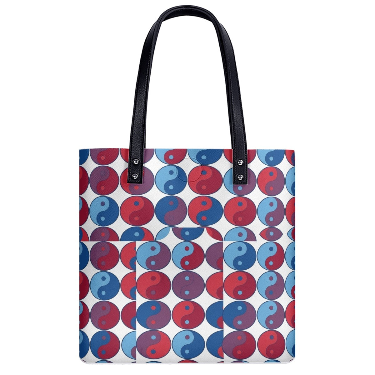 Red and Blue Yin Yang  PU Shoulder Bag