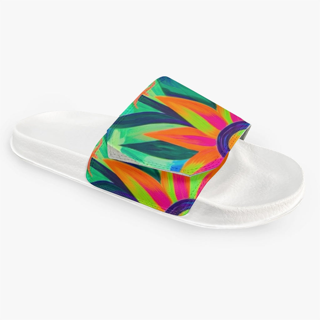 Multi-Color Abstract-Flower Women's Velcro Slippers