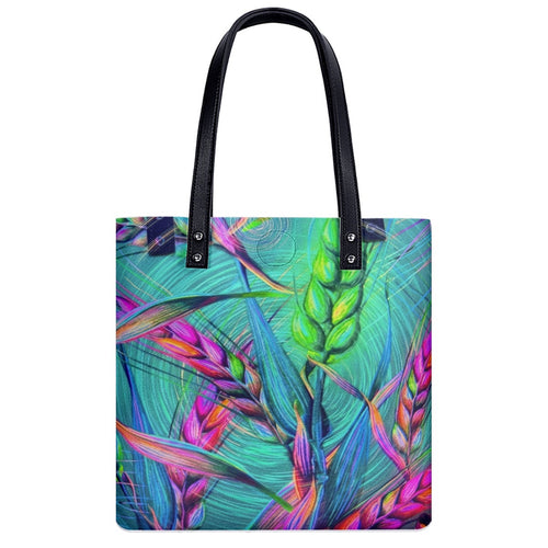 Artistic-Tropical-Botanical PU Shoulder Bag